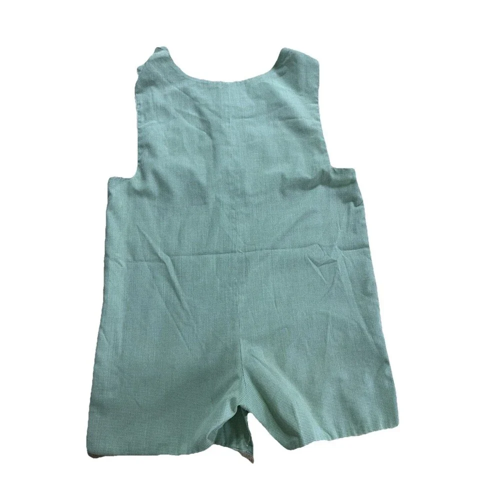 amanda remembered 4t Green Check One piece Bunnies Easter Spring